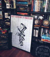 Load image into Gallery viewer, Alice's Adventures In Wonderland Mad Hatter Full Novel Text Print