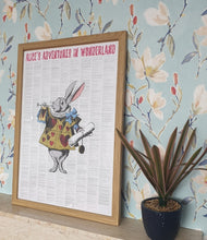 Load image into Gallery viewer, Alice's Adventures In Wonderland White Rabbit Full Novel Text Print