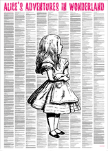 Load image into Gallery viewer, Alice's Adventures In Wonderland Traditional Alice Full Novel Text Print